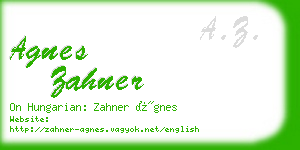 agnes zahner business card